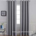 Grey Solid Blackout Curtains with Grommet